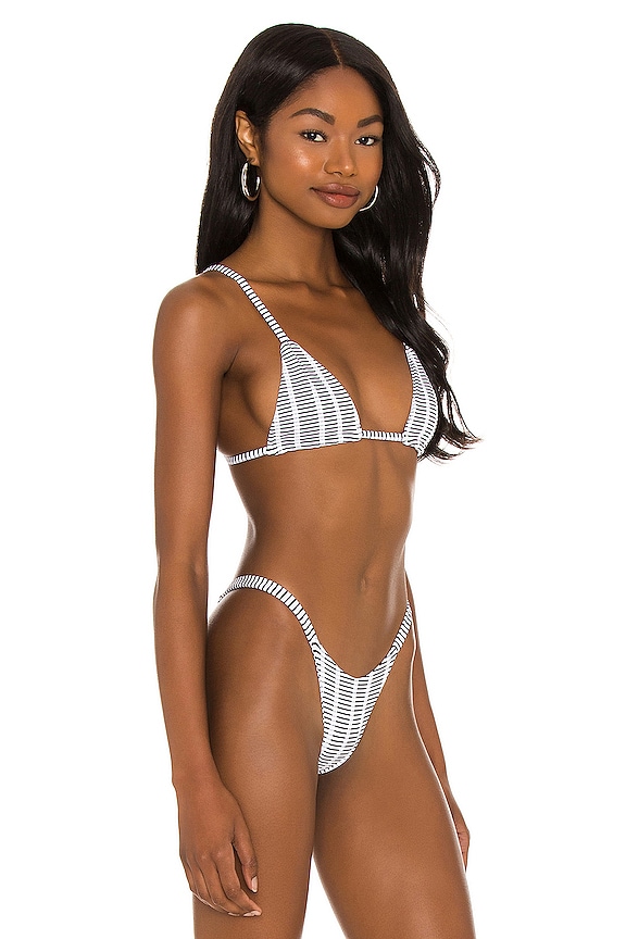 view 2 of 4 Lido Triangle Bikini Top in Texture Stripe