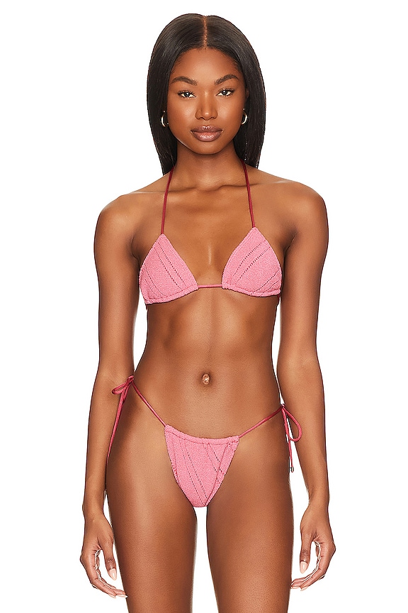view 1 of 4 Candy Triangle Bikini Top in Rouge