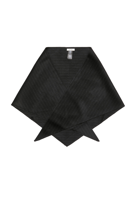 view 2 of 3 Ariana Head Scarf in Dark Navy Pinstripes