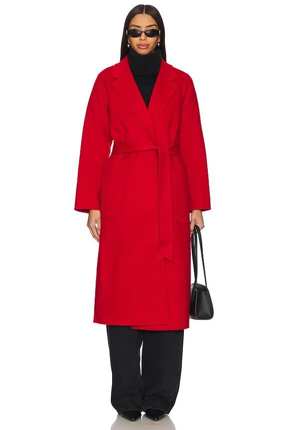view 2 of 4 CELIA ベルトダブルフェースコート in Lipstick Red