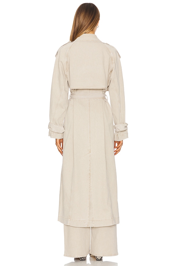 Ivy Oak Cordelia Denim Trench Coat in Sandstone | REVOLVE
