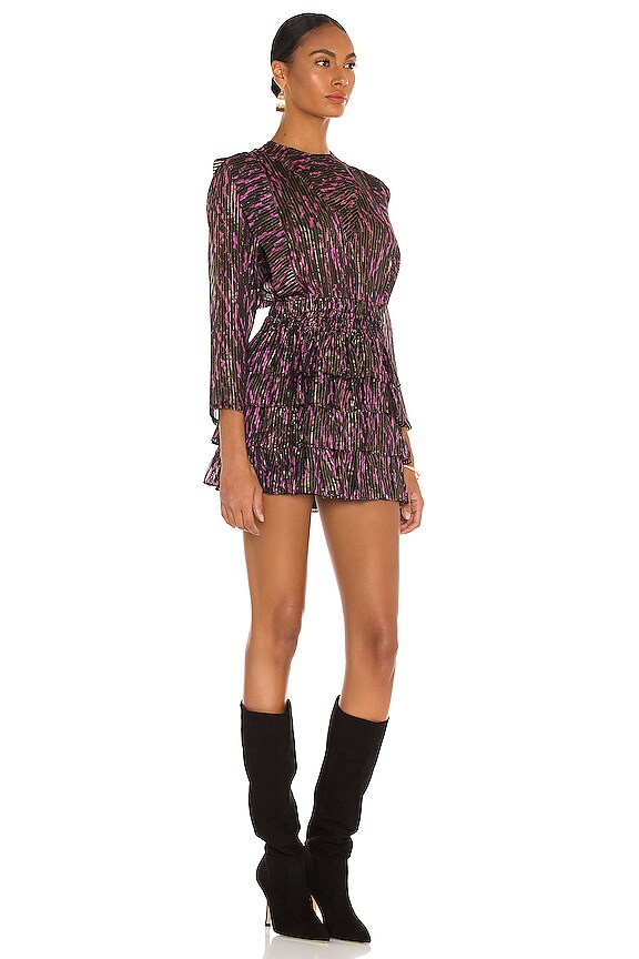 view 2 of 4 Anael Dress in Black & Fuchsia