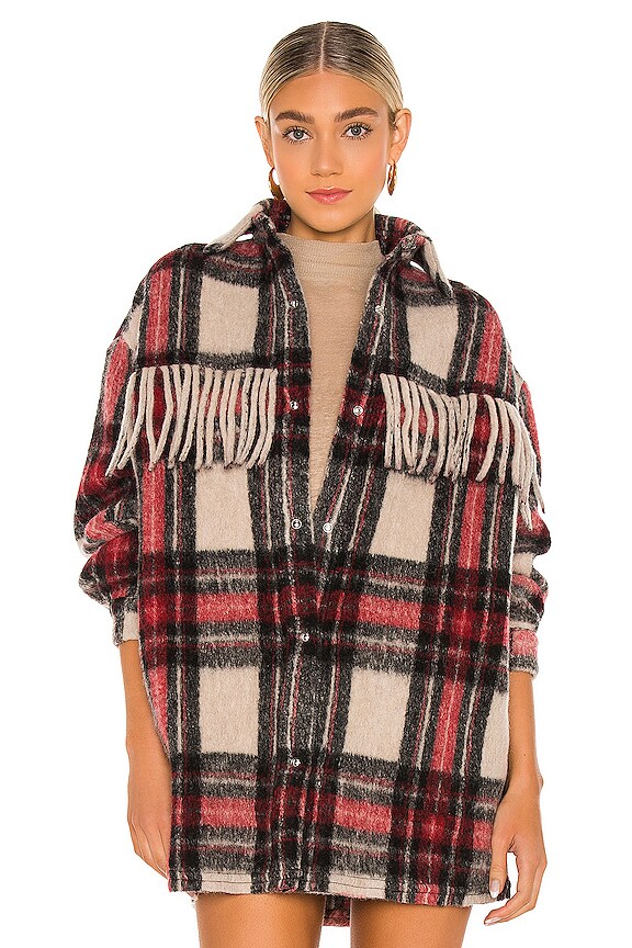 view 2 of 5 Cocha Shacket in Black, Red & Ecru