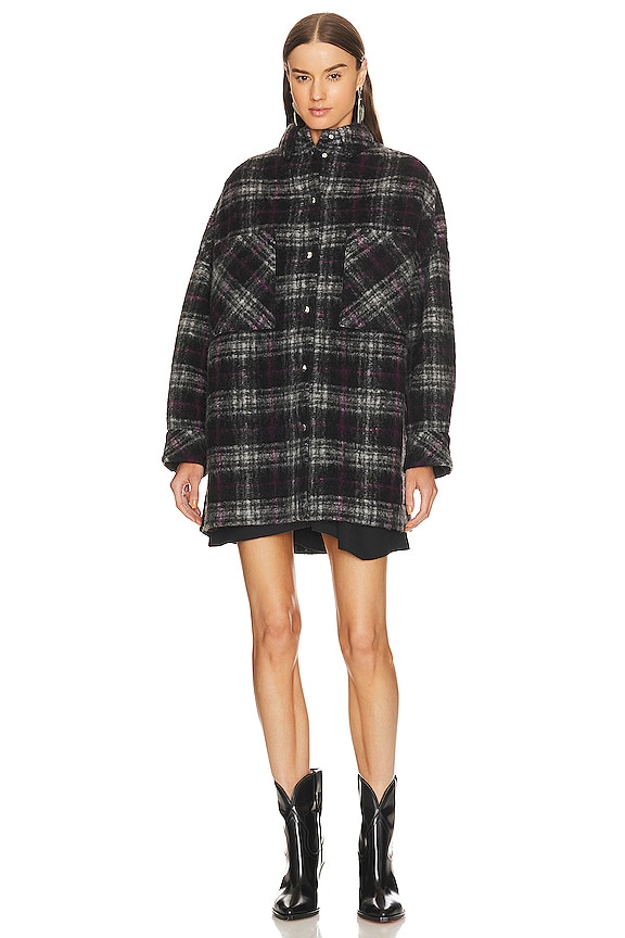 view 2 of 4 CHAQUETÓN TERESA in Black & Fuchsia