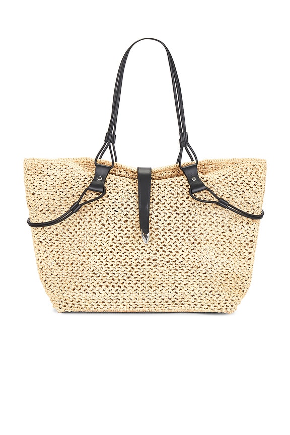 view 1 of 5 SAC À MAIN LASSO RAFIA in Light Beige & Black