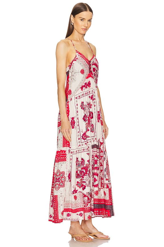 view 2 of 3 Sabba Dress in Red & Ecru