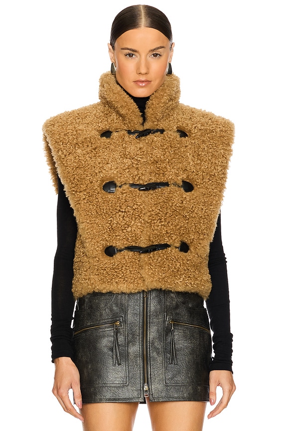 view 2 of 5 Alisa Sherpa Vest in Camel