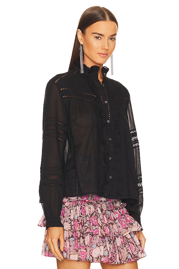 view 2 of 4 METINA 하이넥 블라우스 in Black