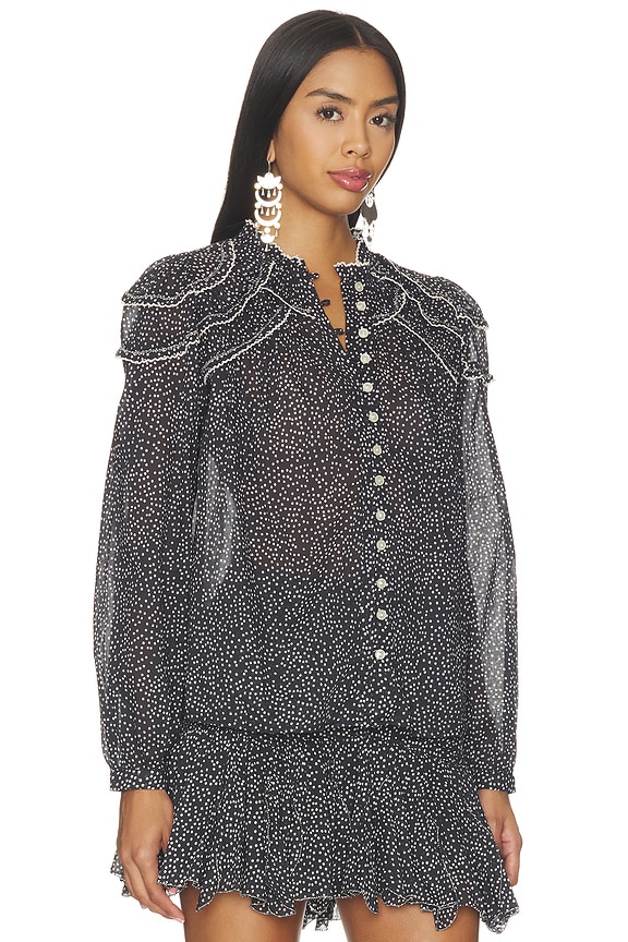 view 2 of 5 Christa Blouse in Black & Ecru