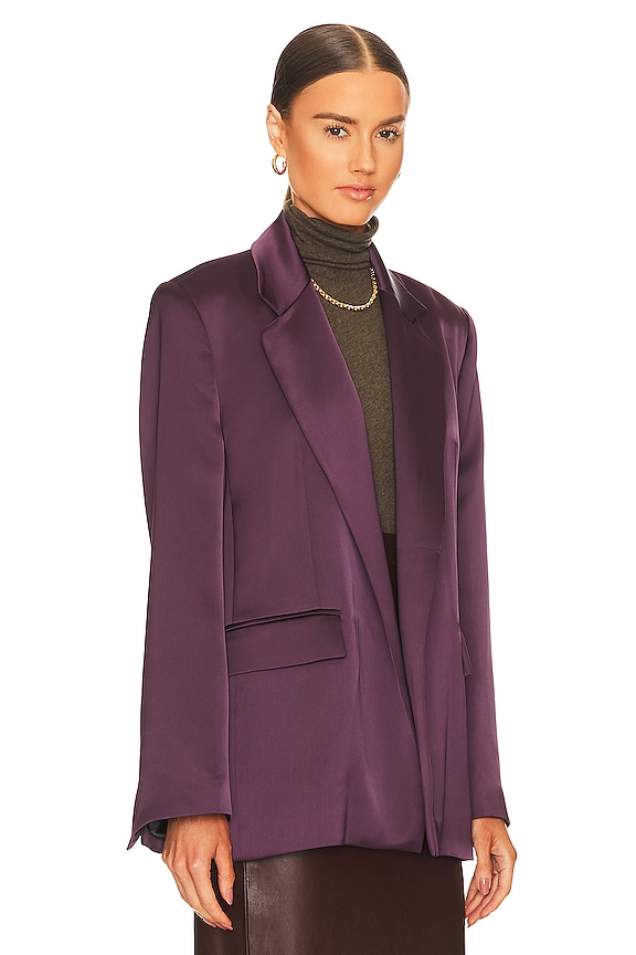view 2 of 4 Lycia Satin Jacket in Aubergine