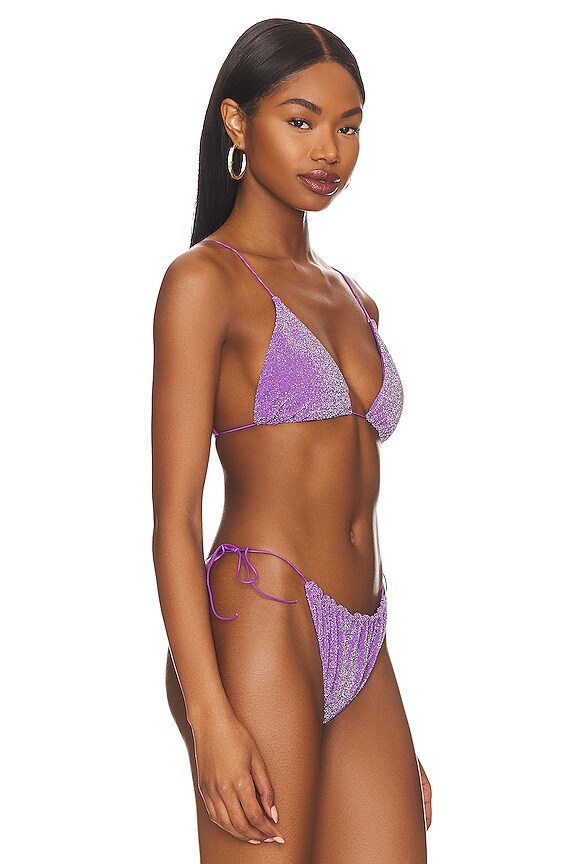 view 2 of 5 The String Bikini Top in Violet Lurex
