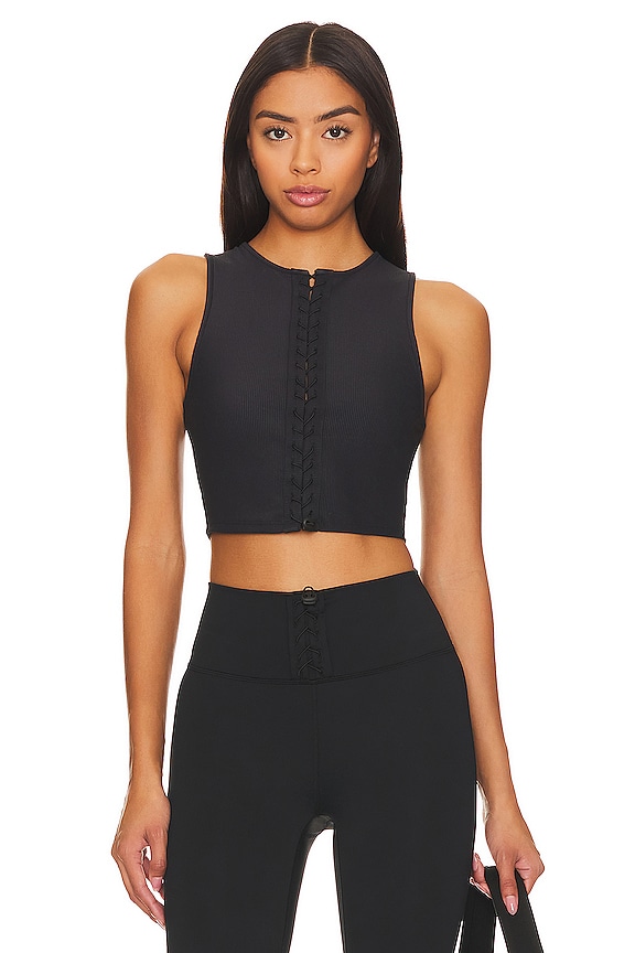 IVL Collective Lace Up Tank in Jet Black | REVOLVE