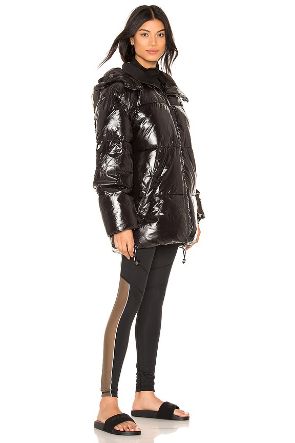 view 2 of 3 Vinyl Puffer Jacket in Black
