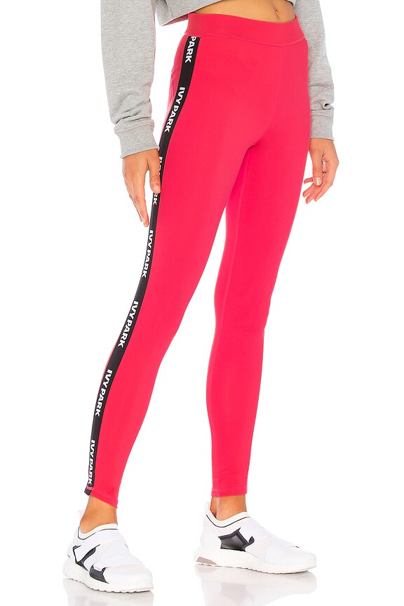 view 2 of 4 Logo Elastic Leggings in Neon Red