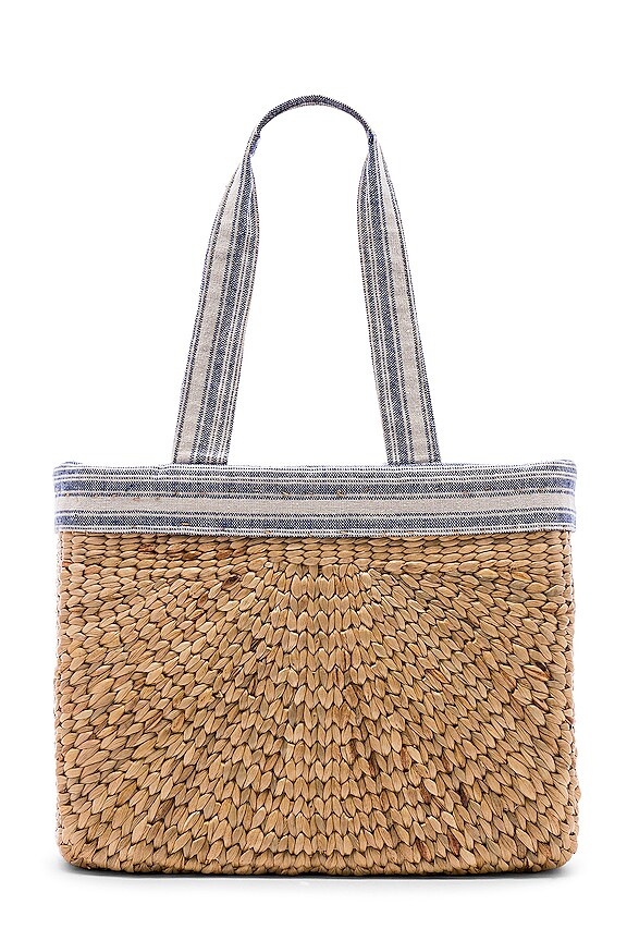 view 2 of 4 Sabai Small Square Basket in Indigo in Indigo & Cream Tassels