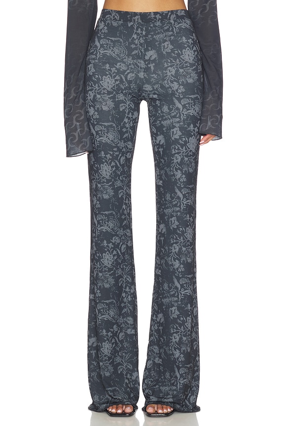 view 1 of 6 Flared Mesh Trouser in Grey