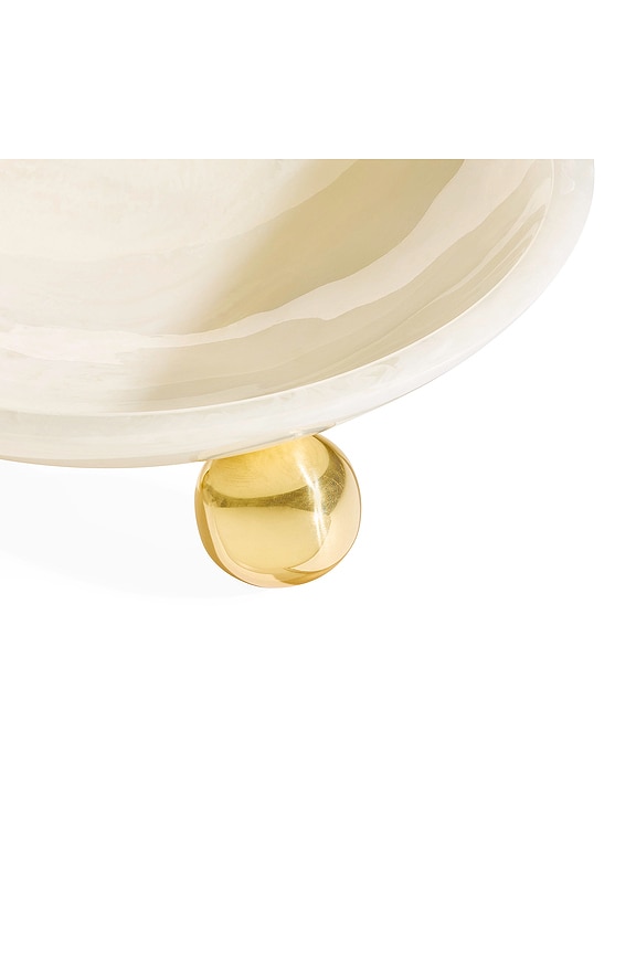 view 2 of 2 BOL FONTANA BOWL in White & Brass