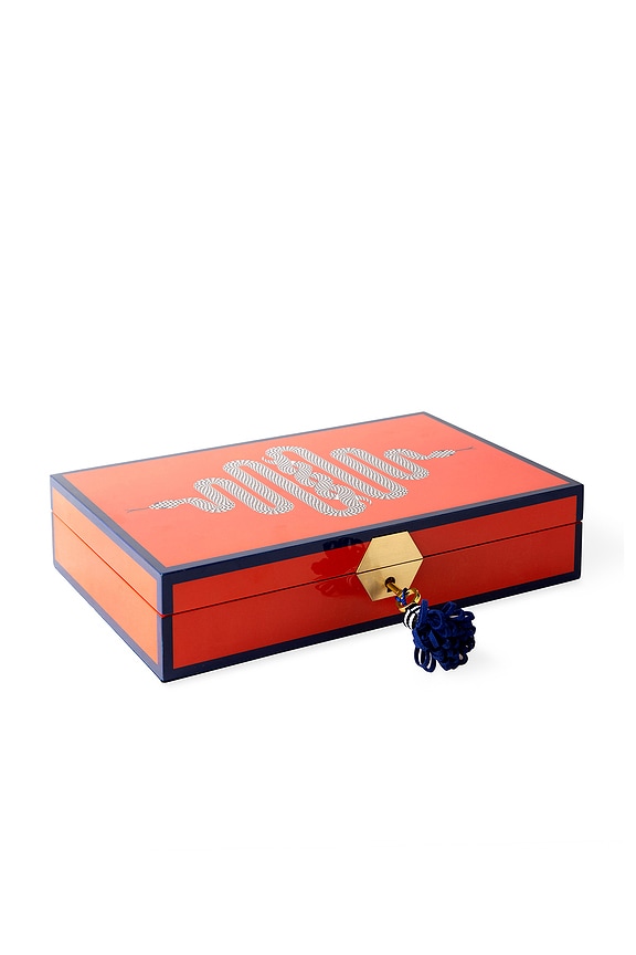 view 2 of 2 CAIXA DE JOIAS JEWELRY BOX in Orange & Navy