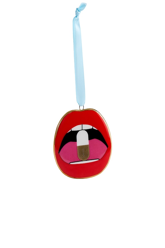 view 1 of 3 Happy Pill Ornament in Red