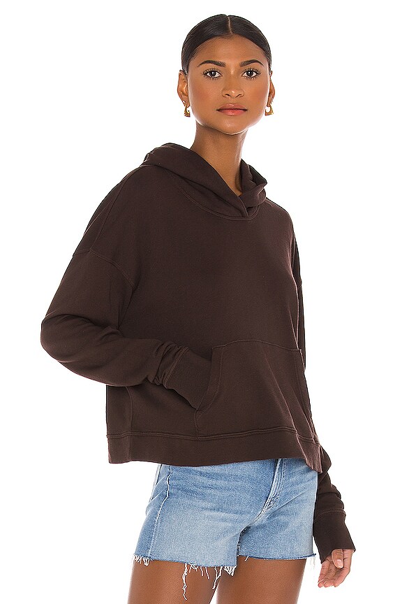 view 2 of 4 Relaxed Crop Hoodie in Mulberry
