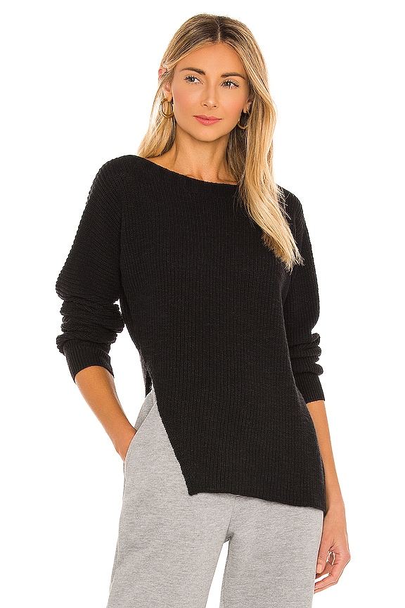view 1 of 4 Cotton Boat Neck Sweater in Black