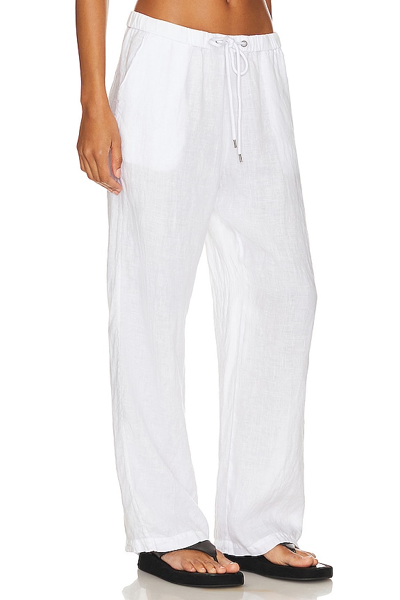 view 2 of 4 Wide Leg Linen Pant in White