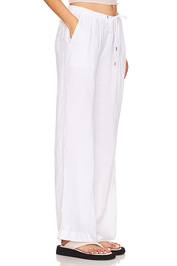 view 2 of 4 와이드 레그 릴렉스 리넨 팬츠 in White
