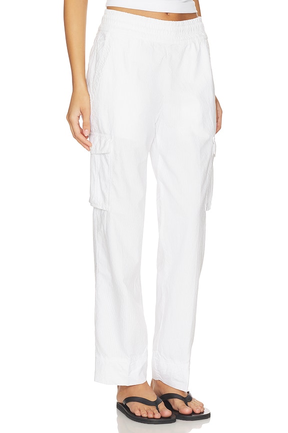 view 2 of 6 Cotton Lyocel Seersucker Stripe Pant in White