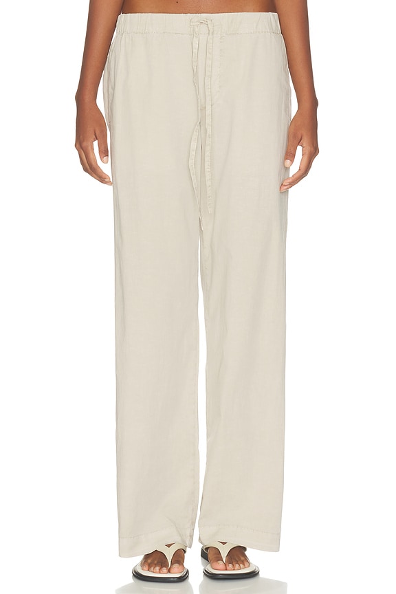 view 2 of 6 PANTALON EN COTON ET LIN STRETCH in Stone