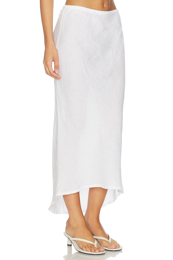 view 2 of 6 Lightweight Canvas Linen Skirt in White