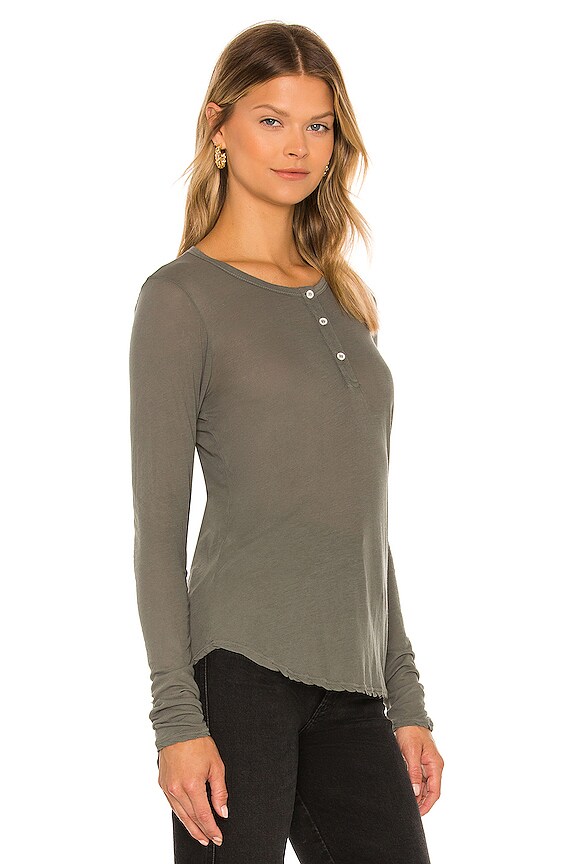 view 2 of 4 Button Down Henley Top in Signet