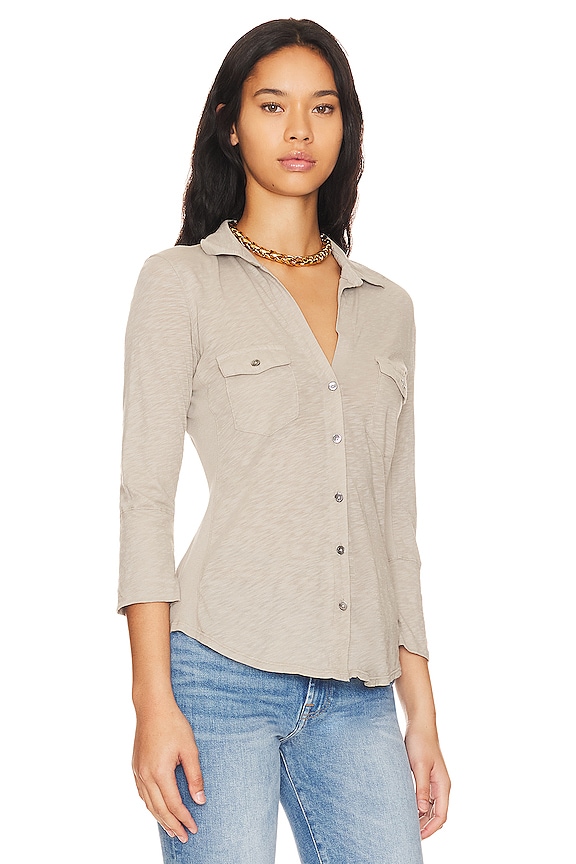 view 2 of 4 CHEMISE CONTRAST PANEL in Silt