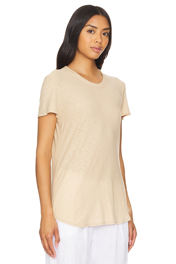 view 2 of 4 Sheer Slub Crew Neck Tee in Sand Dune