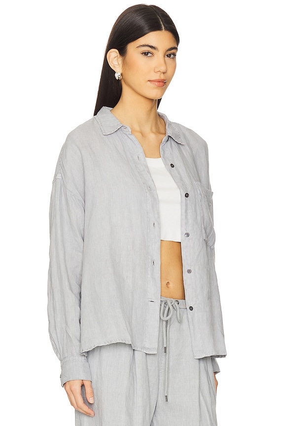 view 2 of 4 Garment Dyed Linen Shirt in Grey Sky Pigment