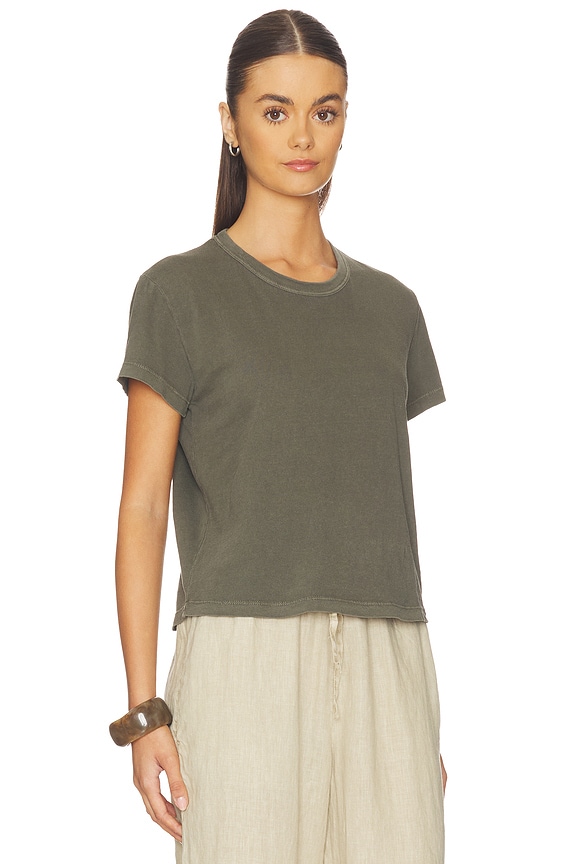 view 2 of 4 Shrunken Crew Neck Shortsleeve Tee in Army Green