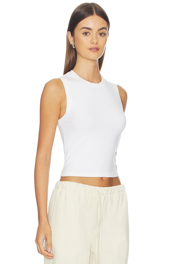 view 2 of 4 Cropped Shell Top in White