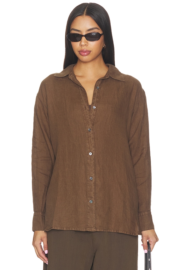 view 2 of 5 Lightweight Canvas Linen Shirt in Cocoa