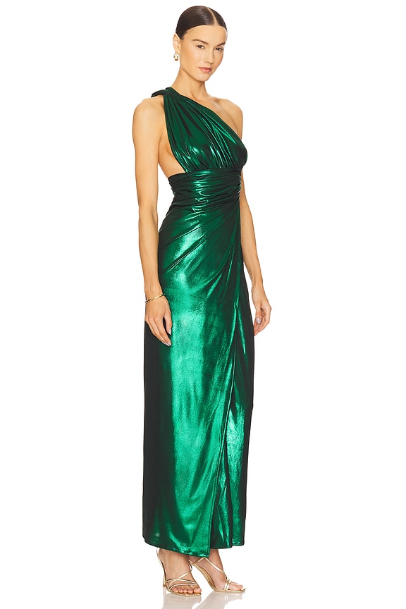 view 2 of 4 Valeria Dress in Emerald Metallic