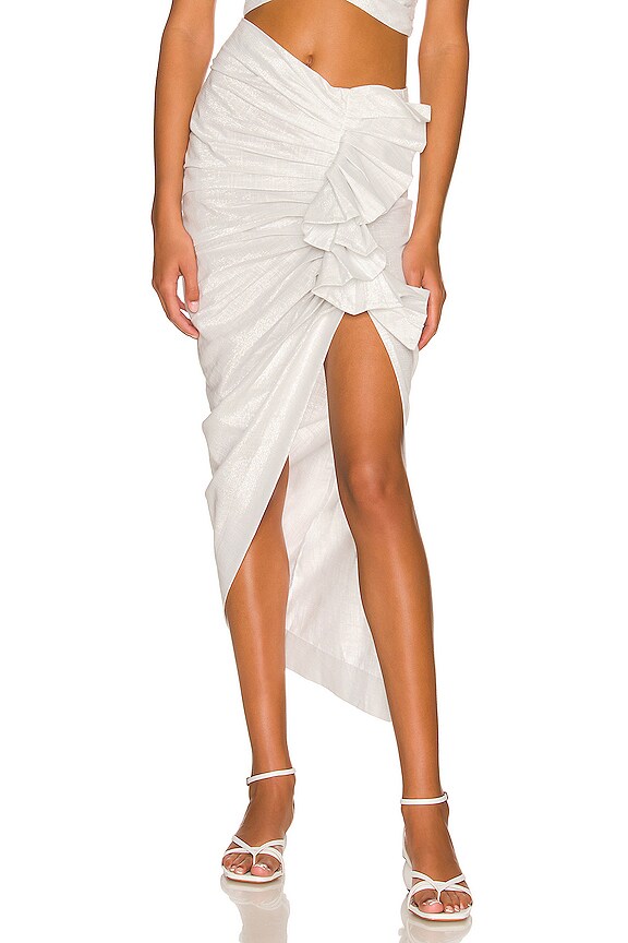 view 1 of 5 Issa Skirt in White Metallic