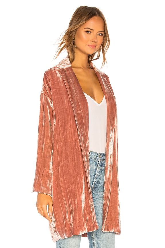 view 2 of 4 Regan Velvet Duster in Deep Blush