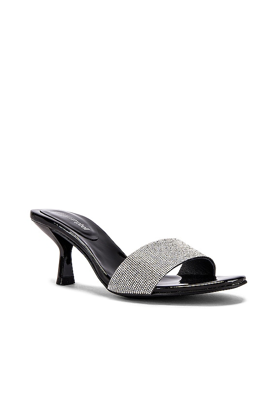 view 2 of 5 MULES GLITZED in Black Patent & Silver