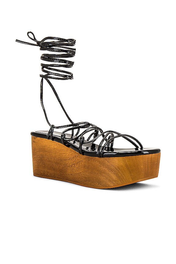 view 2 of 5 Bondage Wedge in Black Patent