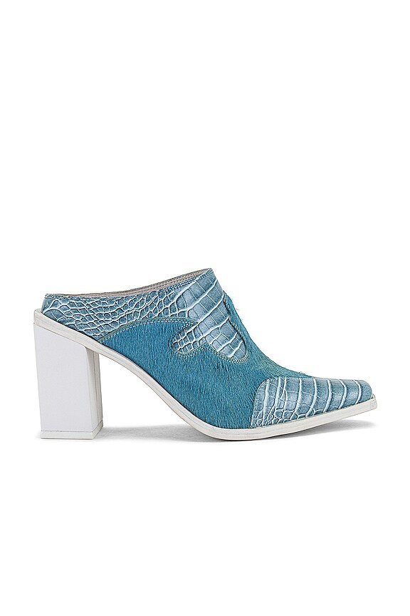 Jeffrey Campbell Cowgirl Mule in Blue Exotic Combo White | REVOLVE