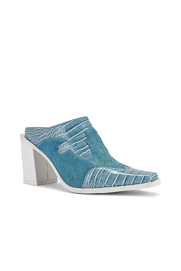 view 2 of 5 MULES COWGIRL in Blue Exotic Combo White