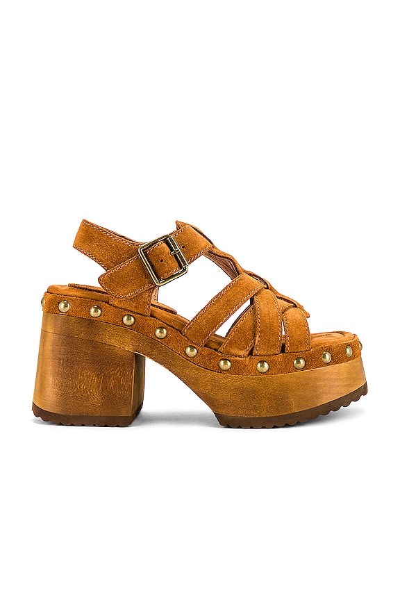 view 1 of 5 Ring-It Platform Sandal in Tan Suede