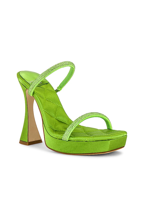 view 2 of 5 Movie Platform Mule in Green Satin Green