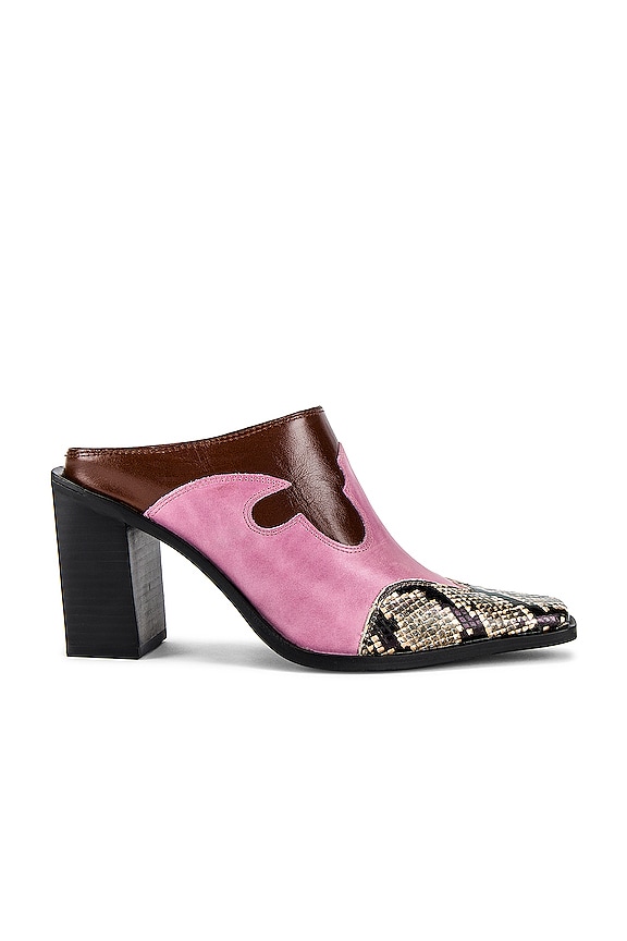Jeffrey Campbell Cowgirl Mule in Pink Grey Snake Combo | REVOLVE
