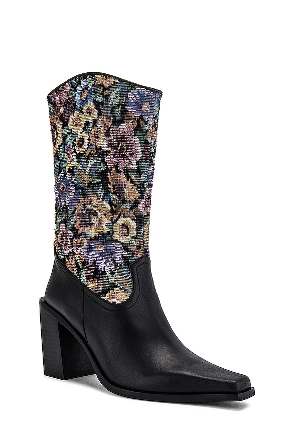 view 2 of 5 Calimity Boot in Black Floral Tapestry