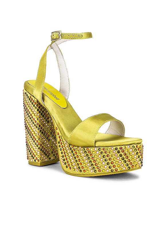 view 2 of 5 DISCOTEQUE プラットフォームヒール in Lime Satin Pastel Multi