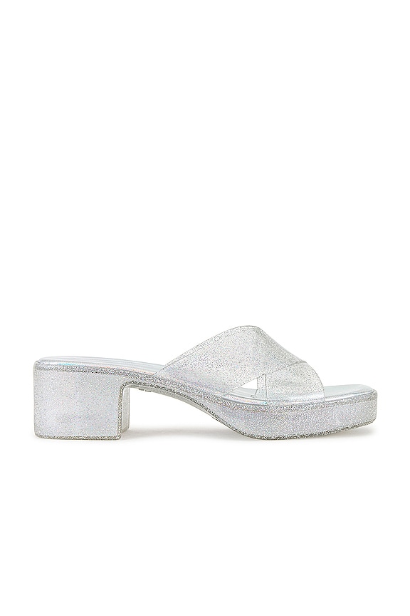 view 1 of 5 Bubblegum Platform Sandal in Silver Iridescent Glitter